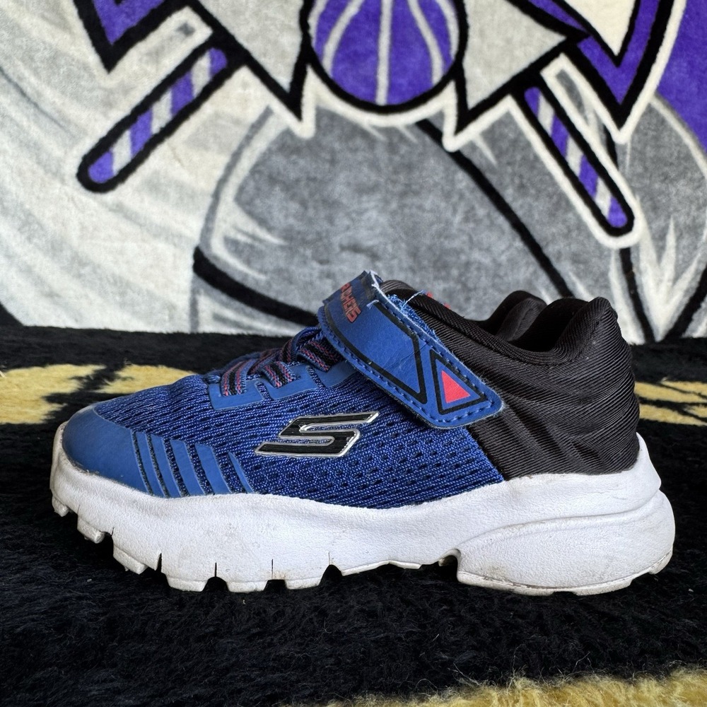Size 8c - Skechers Razor Flex Mezder Baby Boys Shoes Color: Royal/Black